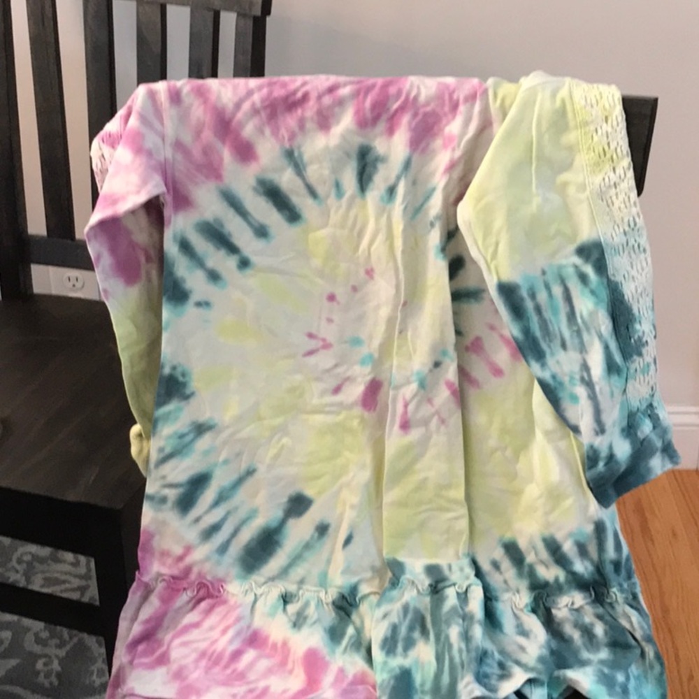 Girls swing tie dye dress long sleeve Justice brand size L new with tags